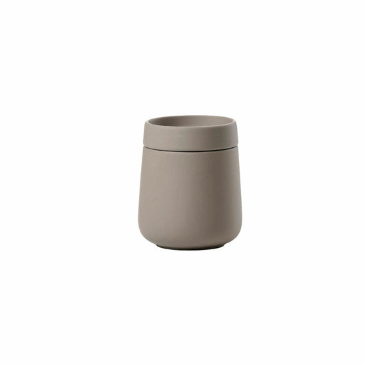 Zone Denmark Jar with Lid Nova One, Ceramic Container, Storage Jar, Bathroom, Stoneware, Taupe, 290 ml, 28189