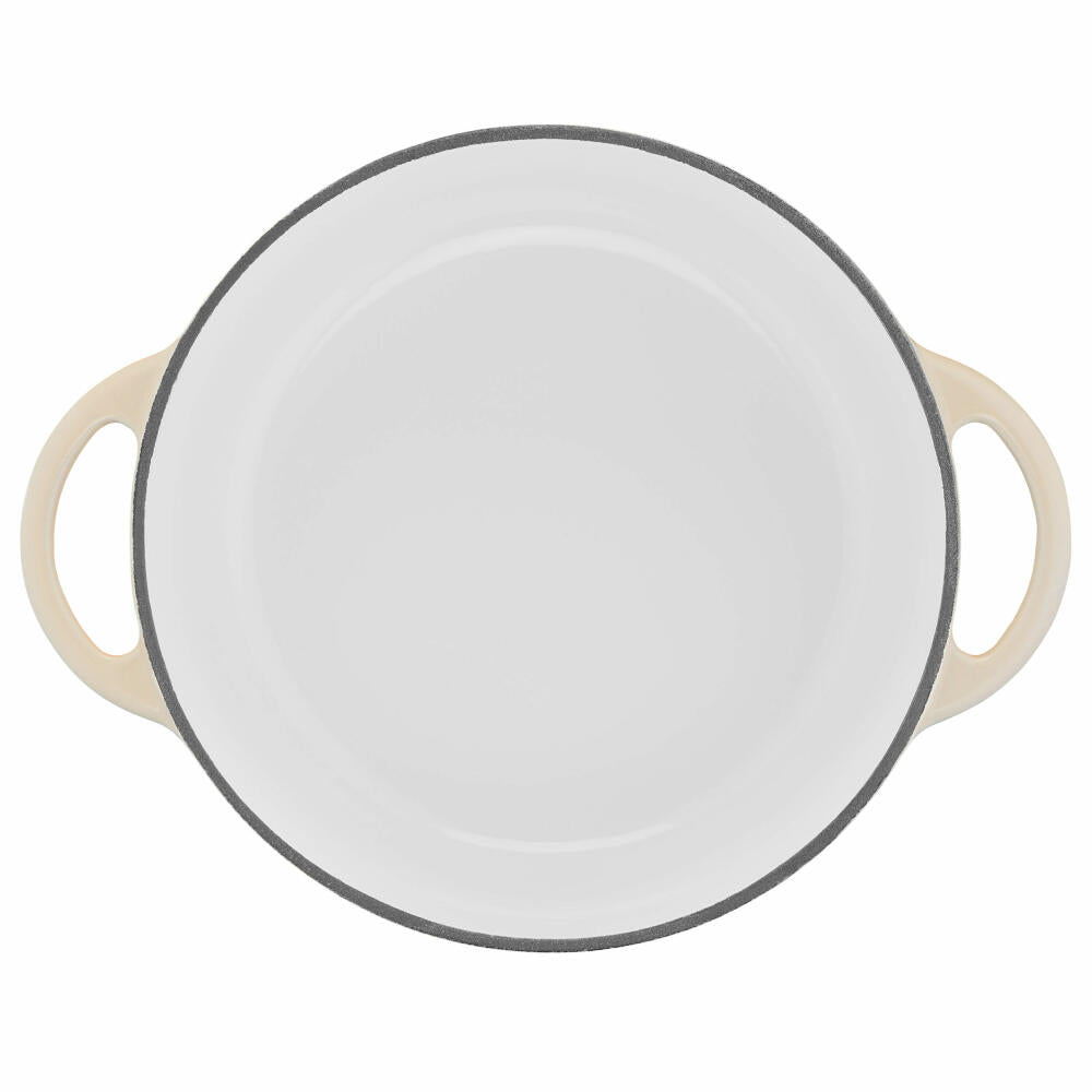 Tefal Lov Kochtopf, Gusseisentopf, Topf, Schmortopf, Induktionsgeeignet, Gusseisen, Beige, Ø 25 cm, E25904