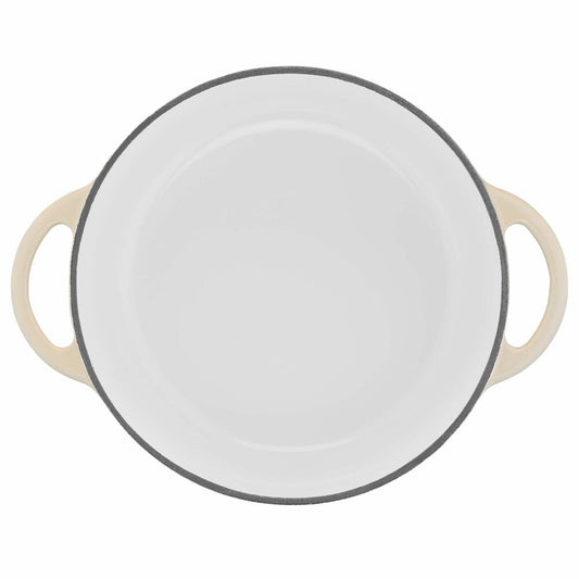 Tefal Lov cooking pot, cast iron pot, pot, casserole dish, induction-suitable, cast iron, beige, Ø 25 cm, E25904