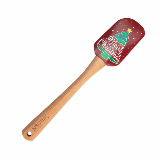 Städter dough scraper Christmas tree, dough scraper, dough spatula, dough divider, wood / silicone, 25 cm, 504257