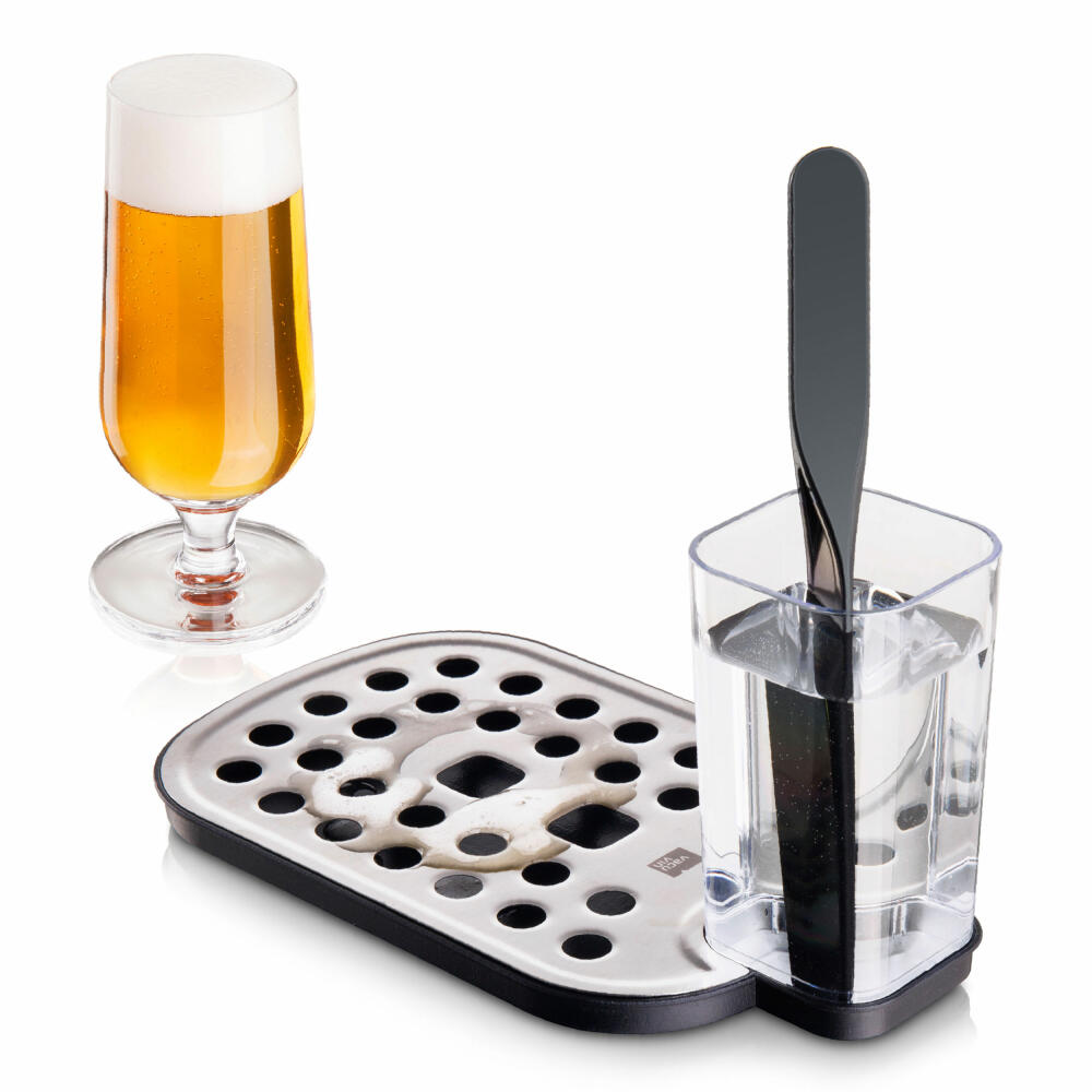 Vacu Vin home bar beer station, beer drain board, drinks mat, with beer blade, plastic, stainless steel, grey, 77010606