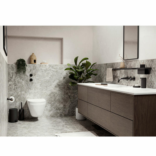 Zone Denmark Toilettenbürste Rim, Toilettenbürstengarnitur, WC-Garnitur, Klobürste, Aluminium / ABS, Black, 14644