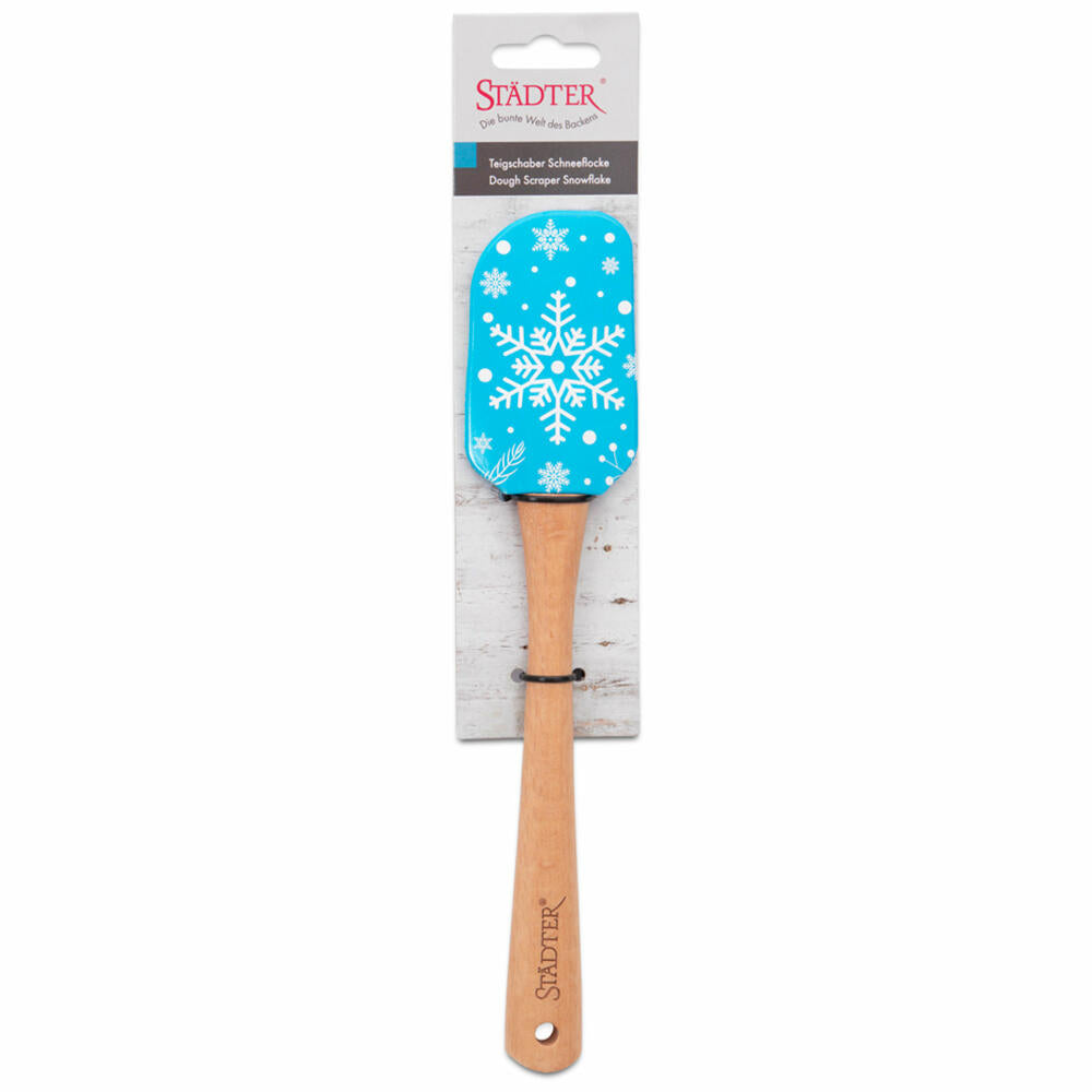 Städter dough scraper snowflake, dough scraper, dough spatula, dough divider, wood / silicone, 25 cm, 504233