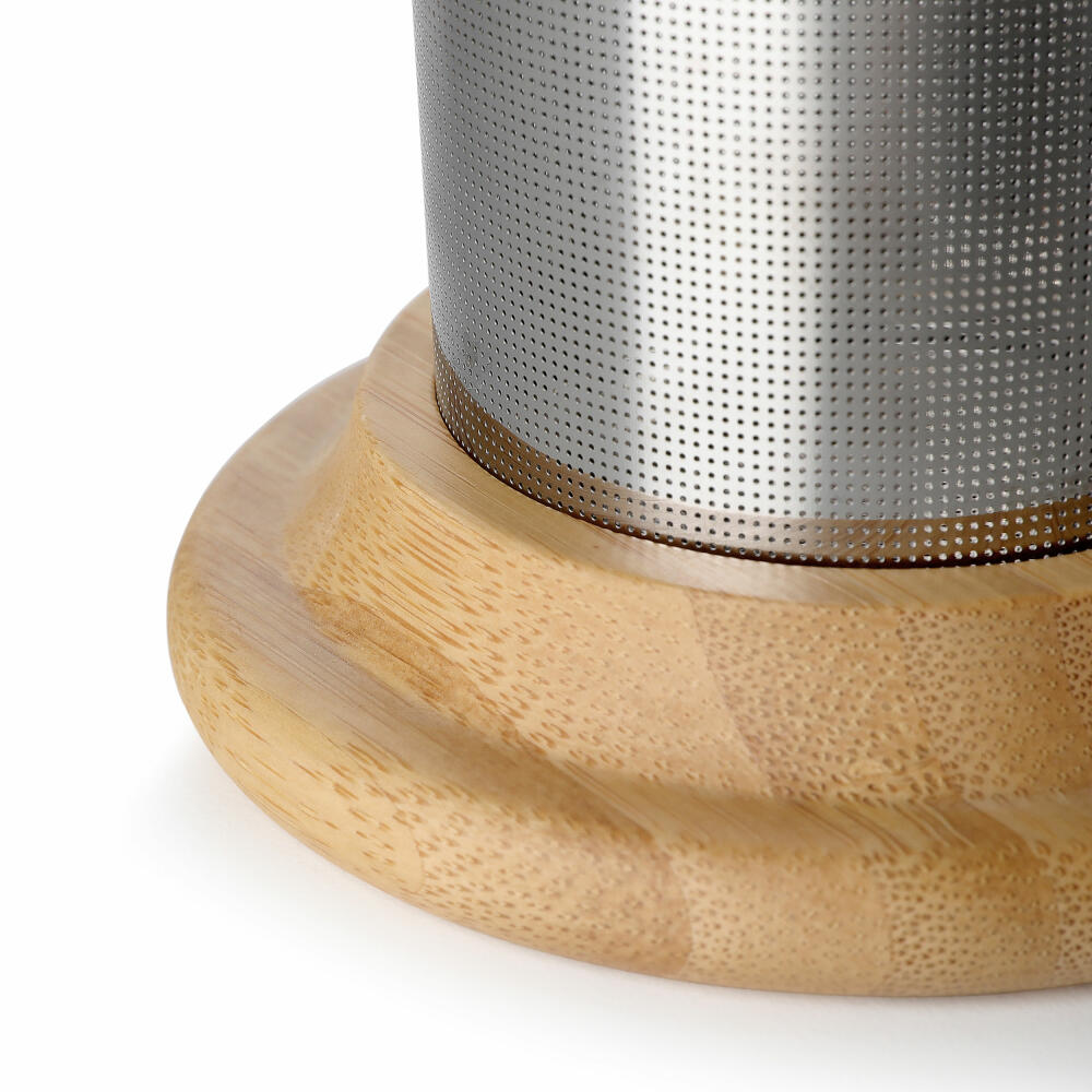 VIVA Minima glass mug Balance with wooden lid, tea mug, cup, borosilicate glass, 500 ml, V71400