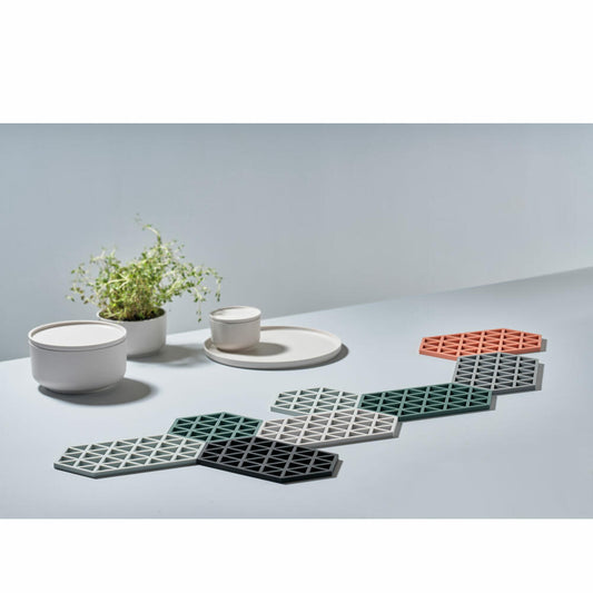 Zone Denmark Untersetzer Triangles, Glasuntersetzer, Getränkeuntersetzer, Silikon, Cool Grey, 330226