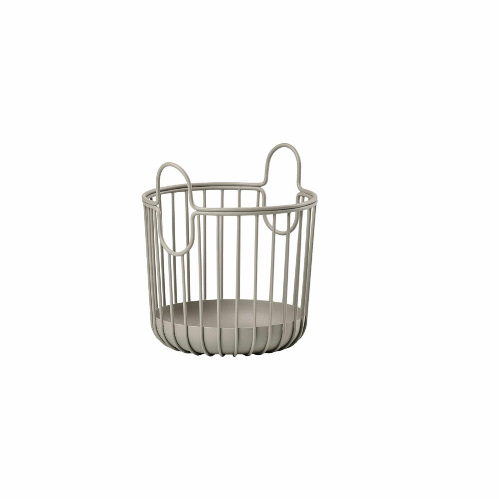 Zone Denmark basket Inu, metal basket, storage basket, make-up organizer, metal / iron, taupe, Ø 10.5 cm, 28261