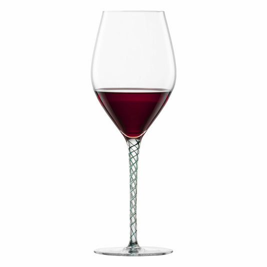 Zwiesel Glas Handmade Bordeaux Rotweinglas Spirit Tannengrün 2er Set, Wein Glas, 609 ml, 121625