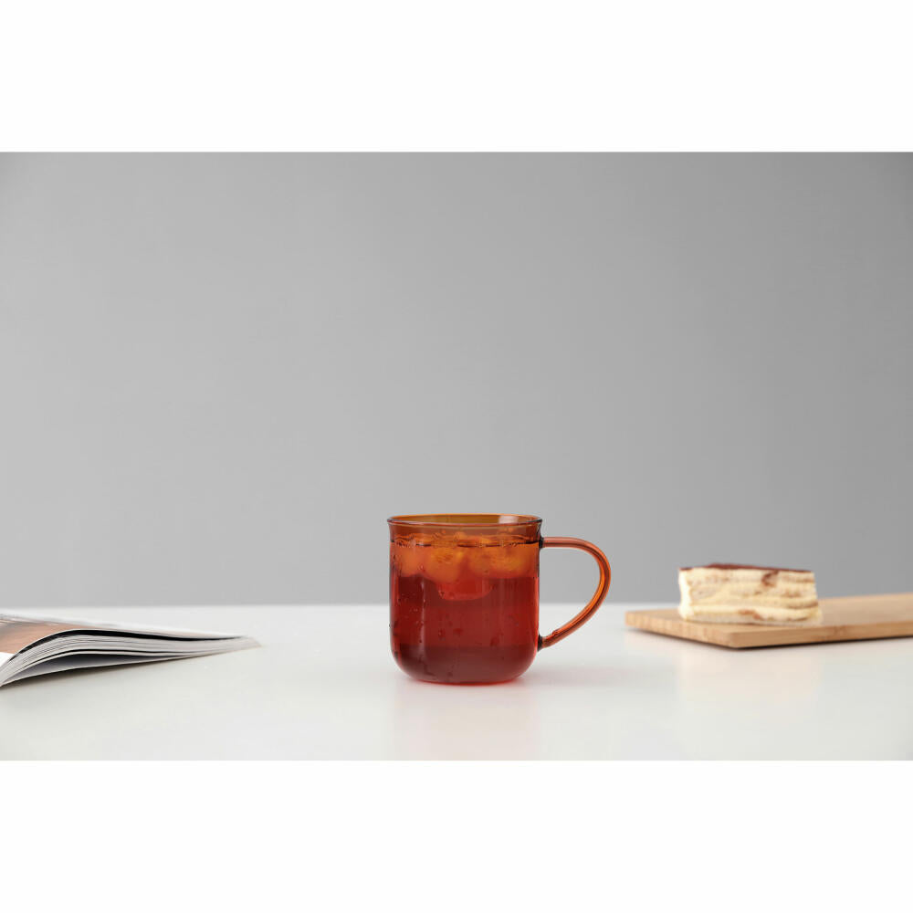 VIVA Minima Coloured Glass Cup Eva, Cup, Tea Cup, Coffee Cup, Glass, Orange, 400 ml, V83060