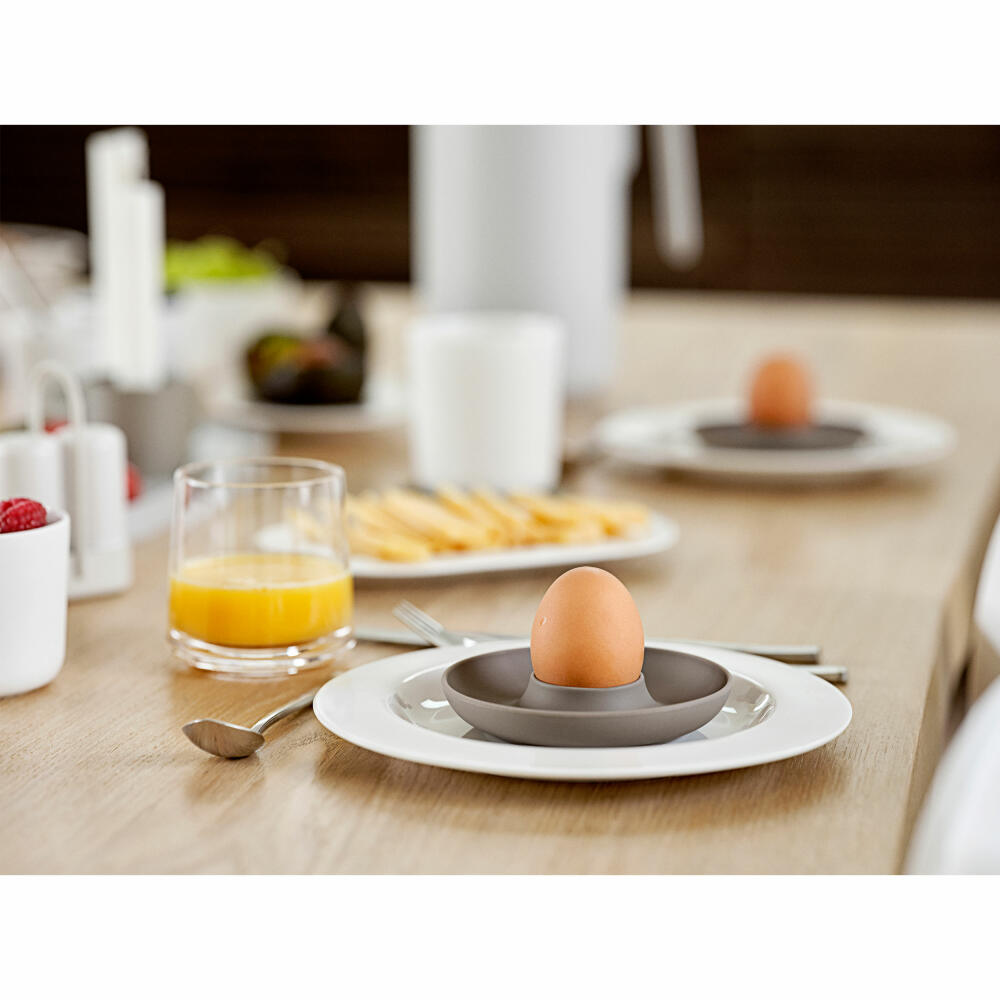 Zone Denmark Egg Cup Singles, set of 4, with holder, egg holder, egg cup, silicone / metal, taupe, 28075