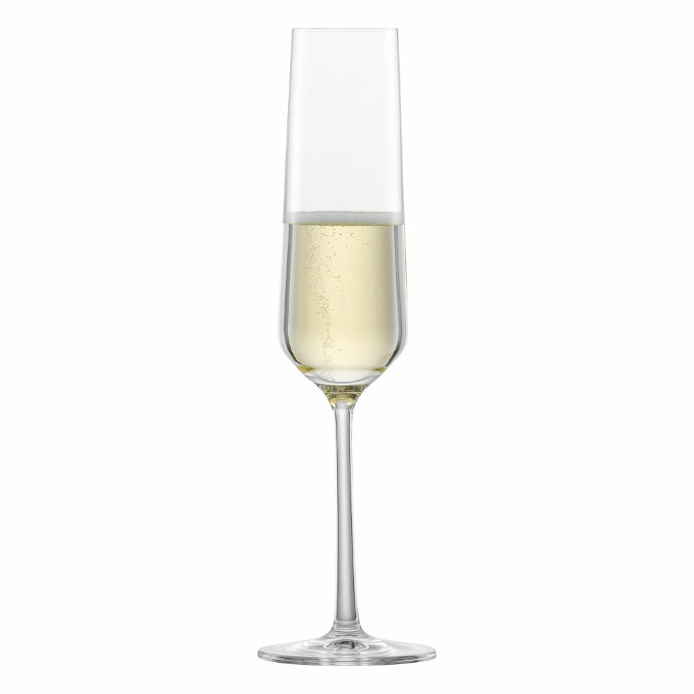 Zwiesel Glass Sparkling Wine Glass Pure with Effervescence Point Set of 2, Sparkling Wine Glass, 209 ml, 122316