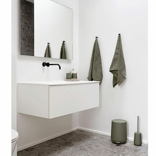 Zone Denmark Pedaleimer Nova, Treteimer, Mülleimer, Kosmetikeimer, Badeimer, ABS, Olive Green, 5 L, 28103