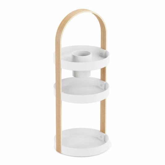 Umbra Organizer Bellwood, Aufbewahrung für Kosmetik und Make-Up, 3-stufig, Weiß, Natur, 1015098-668