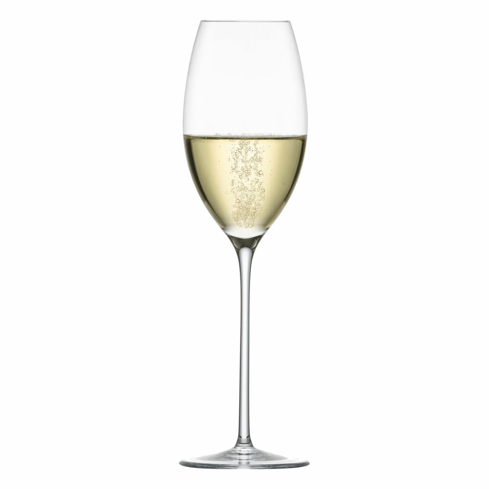 Zwiesel Glas Handmade Champagne Glass Enoteca with Sparkling Point Set of 2, 305 ml, 122195