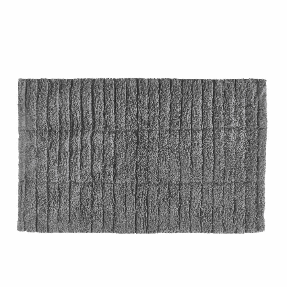 Zone Denmark Bath Mat Tiles, Bath Carpet, Bath Rug, Shower Mat, Cotton, Grey, 80 x 50 cm, 13533