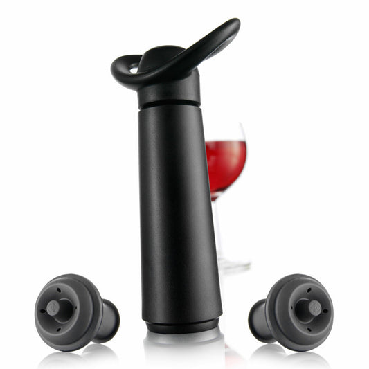 Vacu Vin wine pump Concerto with 2 stoppers, Wine Saver, vacuum pump, plastic, stainless steel, black, gray, 09875606