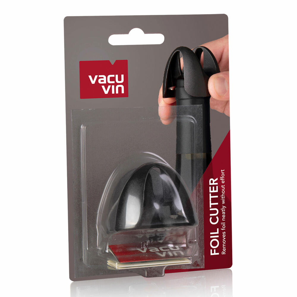 Vacu Vin foil cutter with 4 knives, foil remover, wine accessories, plastic, stainless steel, black, 68544606