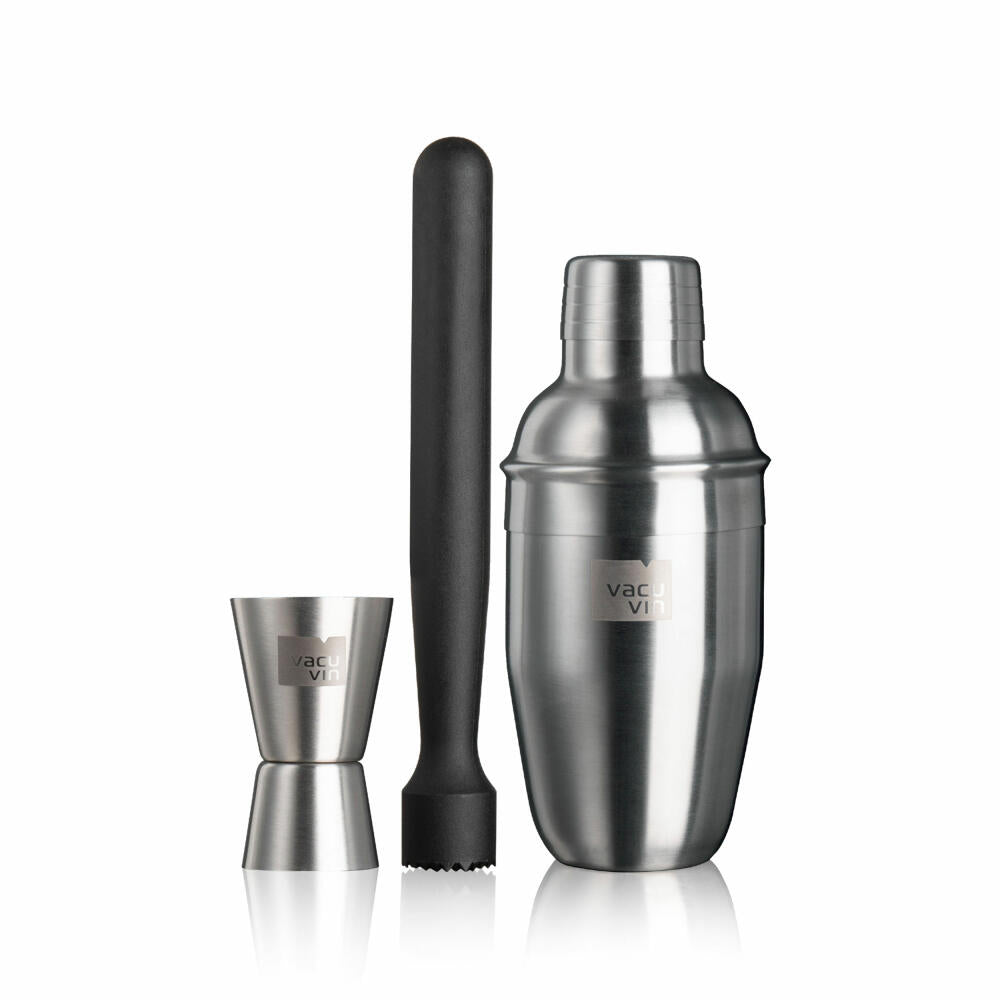 Vacu Vin Cocktail Set Basic, 3-piece, shaker, pestle, bar measuring cup, double measuring cup, 7889362