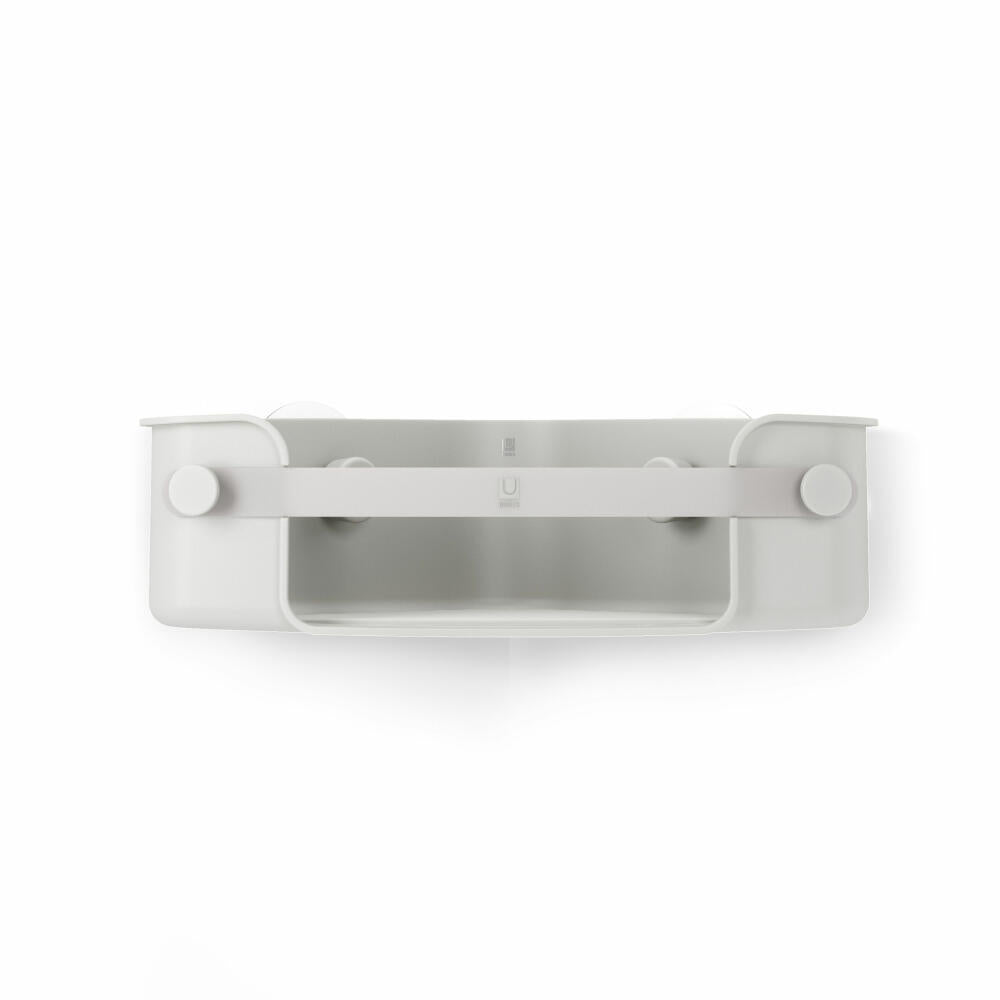 Umbra Eckduschablage Flex zum Kleben, Duschregal, Kunststoff (85% recyceltes ABS), Grau, 32.5 x 19 cm, 1021299-918
