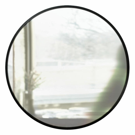 Umbra Hub Wandspiegel, Wand Spiegel, Dekorationsspiegel, Dekospiegel, Glas, Schwarz, Ø 61 cm, 1008243-040