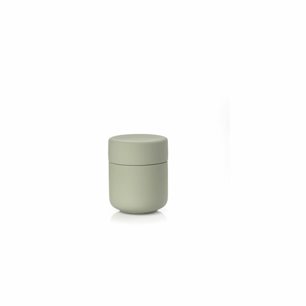 Zone Denmark Jar with Lid Ume, Ceramic Container, Storage Jar, Bathroom, Stoneware, Eucalyptus Green, 15758