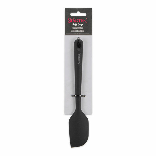 Städter Soft-Grip Teigschaber, Teig Schaber, Teigspatel, Teigteiler, Silikon, Schwarz, 22 cm, 640061
