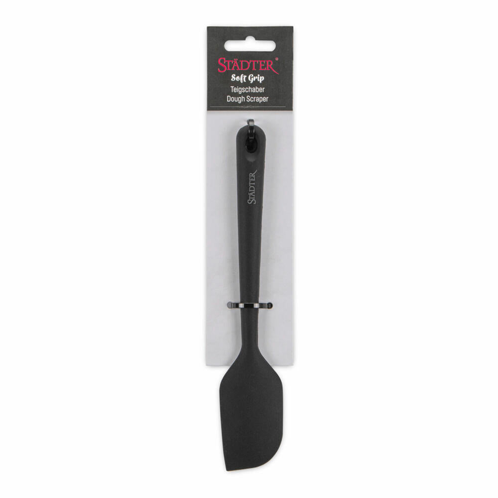 Städter Soft-Grip dough scraper, dough scraper, dough spatula, dough divider, silicone, black, 22 cm, 640061