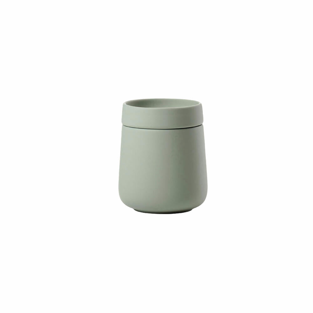 Zone Denmark Jar with Lid Nova One, Ceramic Container, Storage Jar, Bathroom, Stoneware, Matcha Green, 290 ml, 28188