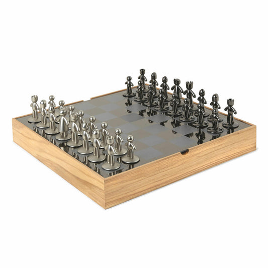 Umbra Buddy Schachbrett, Schachspiel, Spielzeug, Schach Spiel, Holz, Natur, 36 cm, 1005304-390