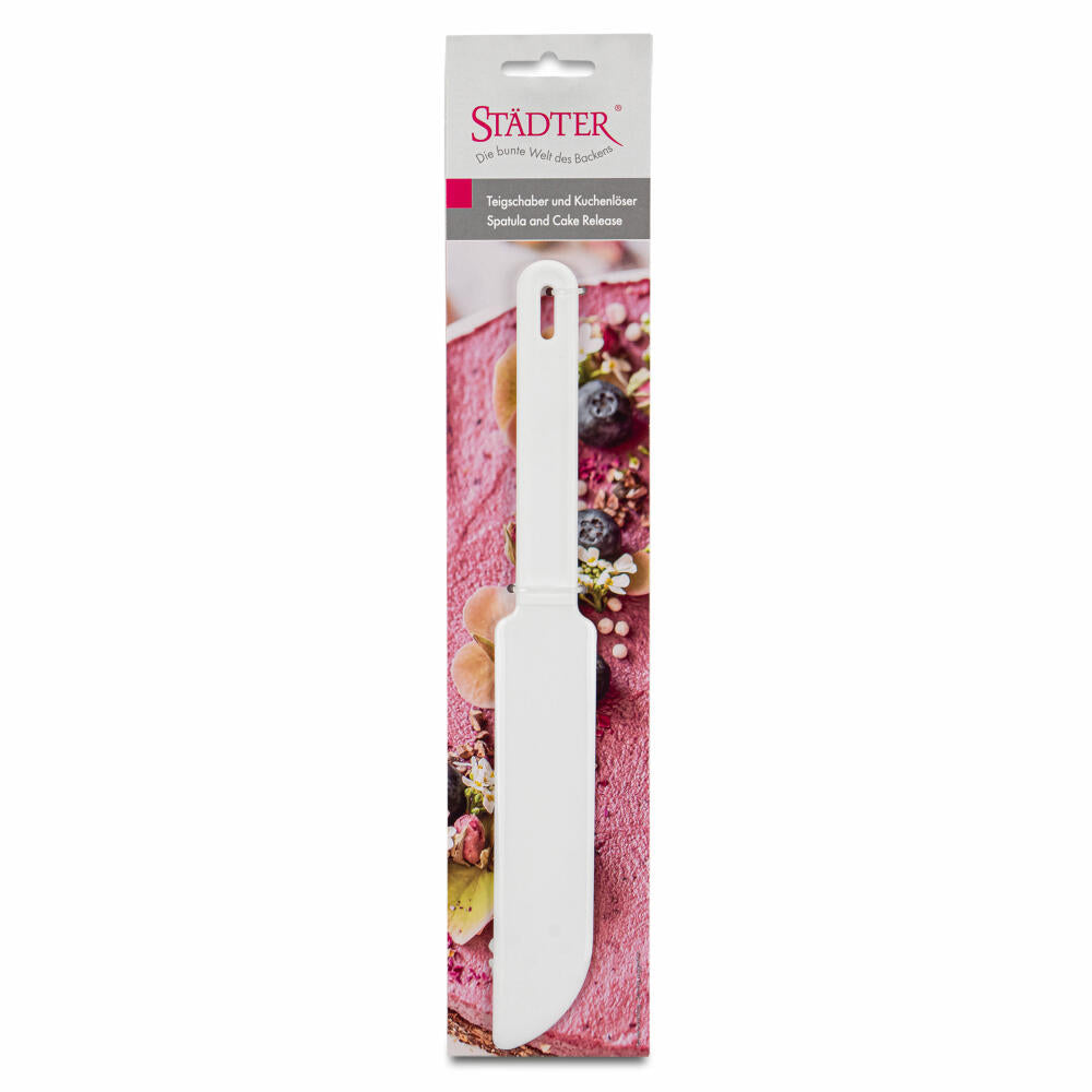 Städter dough scraper and cake remover, kitchen spatula, plastic, white, 27 x 3.5 cm, 504318