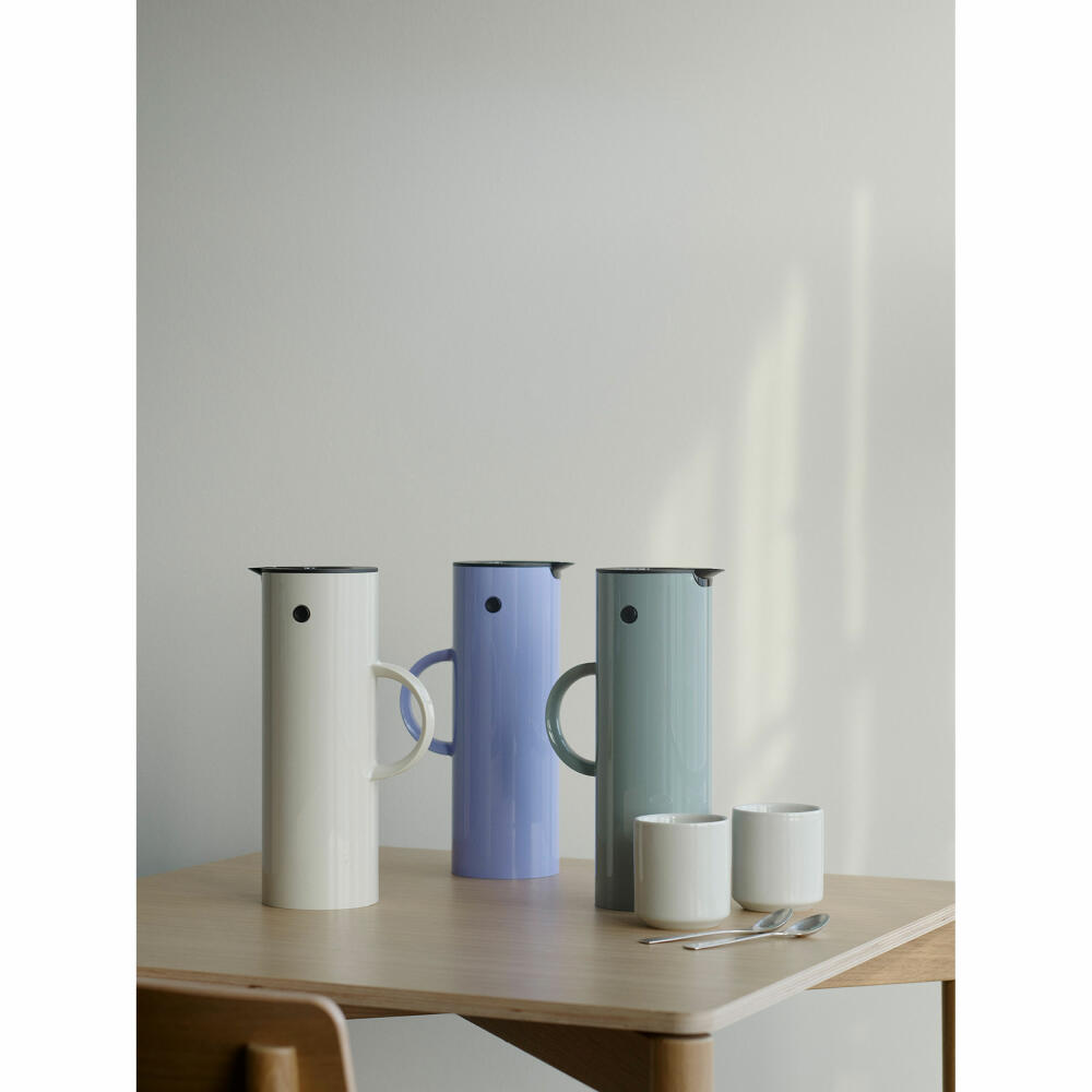 Stelton EM77 Isolierkanne, Thermokanne mit Glaseinsatz, Teekanne, Kunststoff, Sand, 1 Liter, 1800