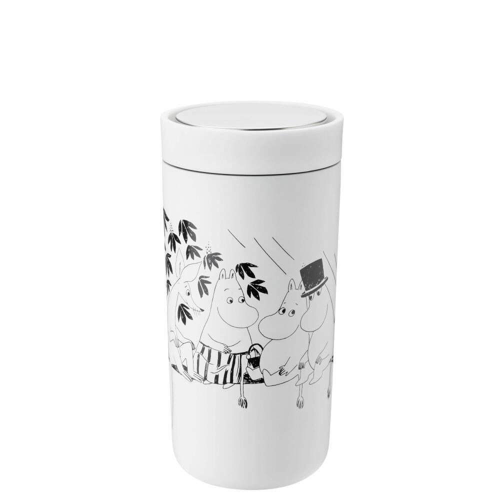 Stelton Becher To Go Click Moomin Soft White, Trinkbecher, Edelstahl, Kunststoff, Weiß, 400 ml, 1371-5