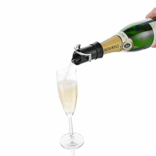 Vacu Vin Champagnerverschluss & Ausgießer 2-in-1, Flaschenverschluss, Champagnergießer, Kunststoff, Kupfer/Nickel, Schwarz, Silbern, 18804606