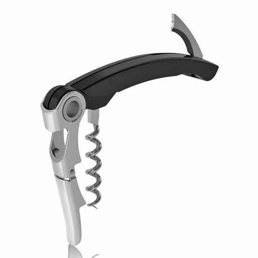 Vacu Vin Waiter's Knife, Bottle Opener, Corkscrew, Waiter's Tool, Plastic, Stainless Steel, Black, 68514606