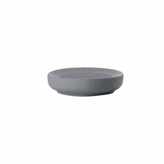 Zone Denmark Soap Dish Ume, Soap Tray, Soap Holder, Stoneware, Grey, Ø 12 cm, 331208