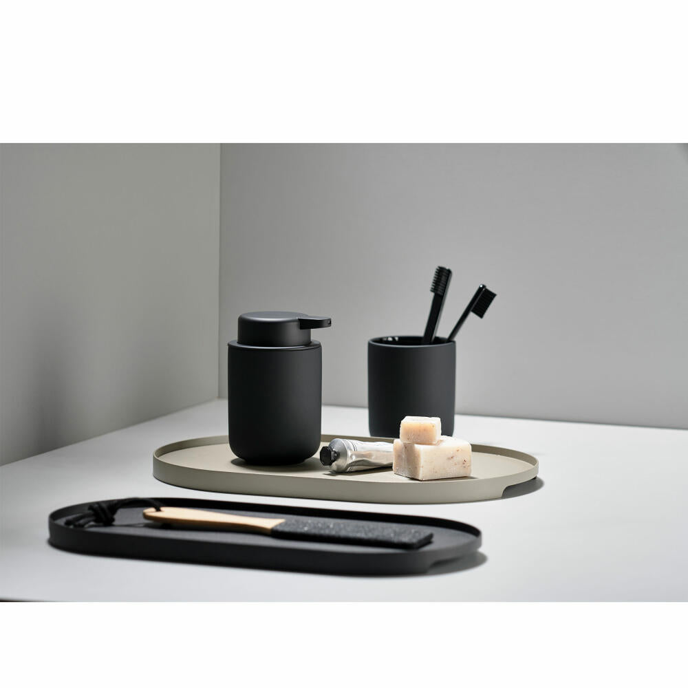 Zone Denmark toothbrush cup Ume, toothbrush cup, stoneware, black, H 10.3 cm, 330397