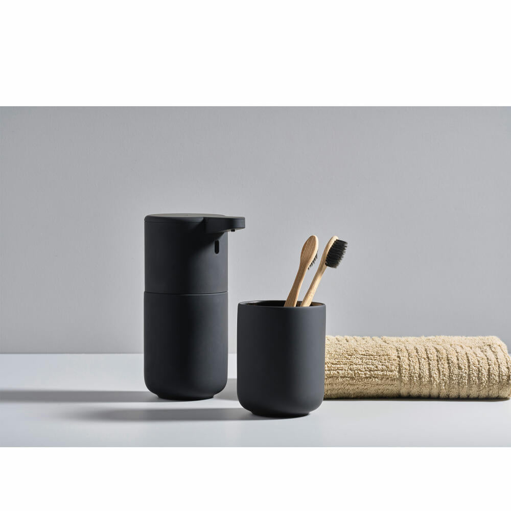 Zone Denmark toothbrush cup Ume, toothbrush cup, stoneware, black, H 10.3 cm, 330397