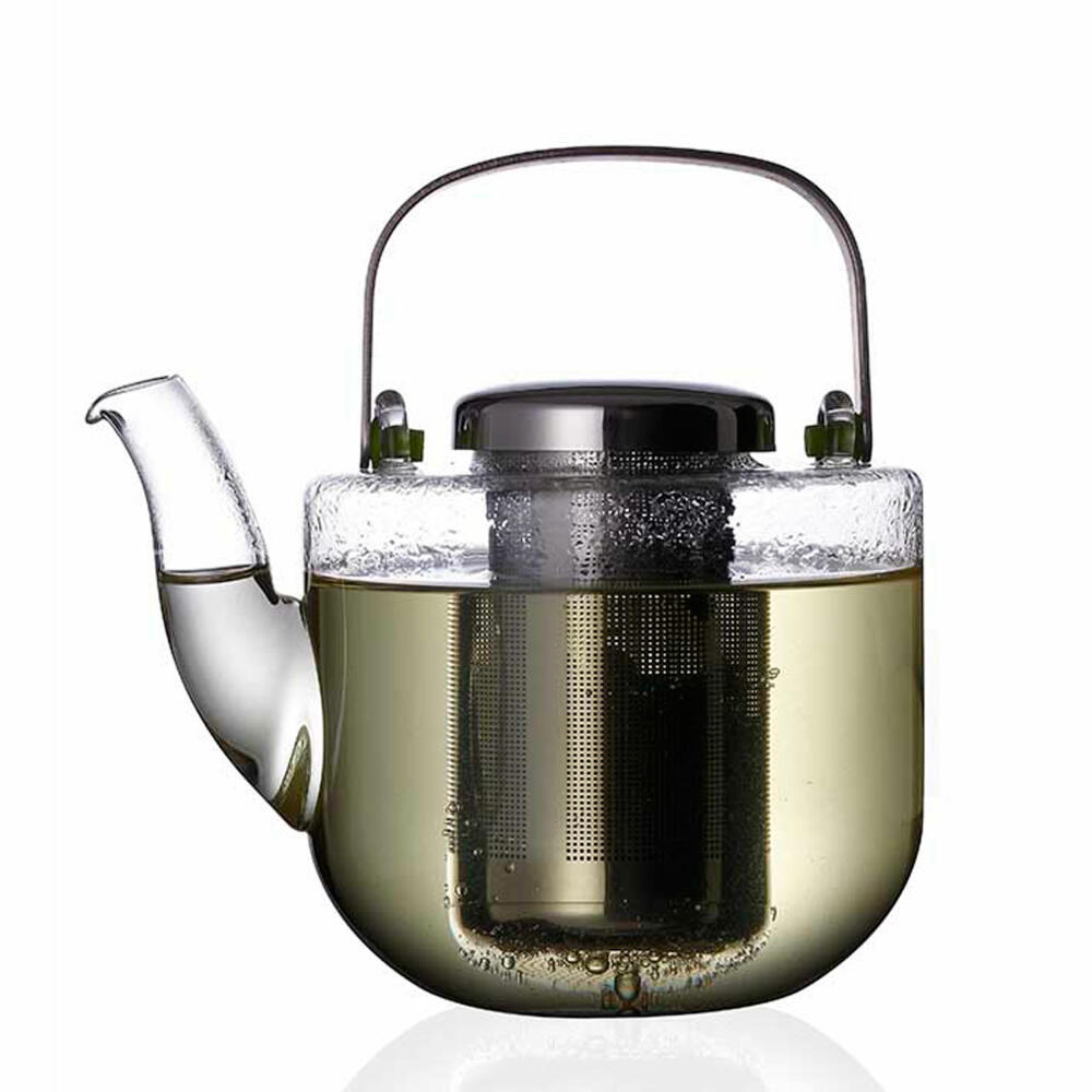 VIVA Bjorn glass teapot with strainer insert, glass jug, tea pot, borosilicate glass, 650 ml, V34301