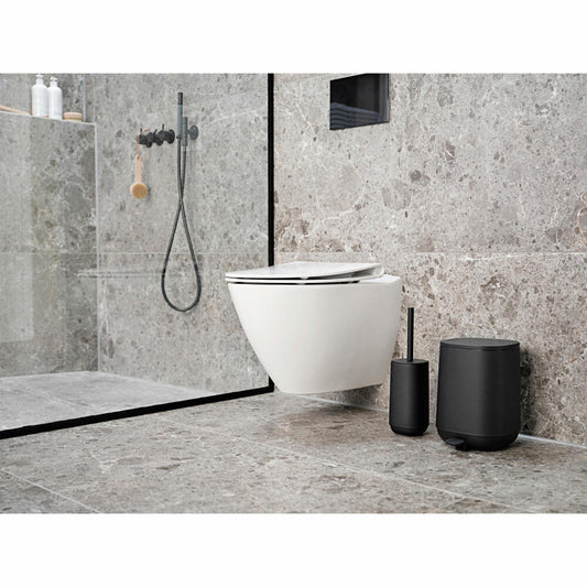 Zone Denmark Toilettenbürste Time, Toilettenbürstengarnitur, WC-Garnitur, Klobürste, Beton / ABS, Black, 28117