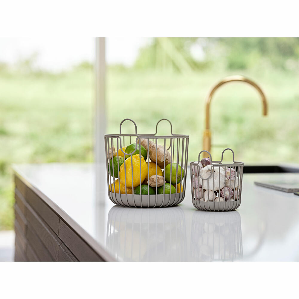 Zone Denmark basket Inu, metal basket, storage basket, make-up organizer, metal / iron, taupe, Ø 10.5 cm, 28261