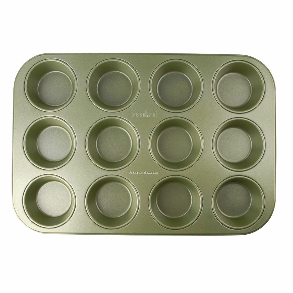 Zenker 12er Muffinform Green Vision, Backform, Stahlblech, Sparkling Green, 38 x 26 cm, 7456