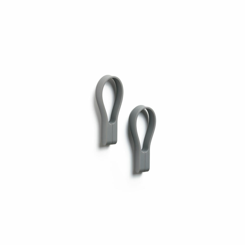 Zone Denmark Towel Holder Loop Magnet, Set of 2, Towel Hanger, Towel Clip, Silicone, Grey, 27923