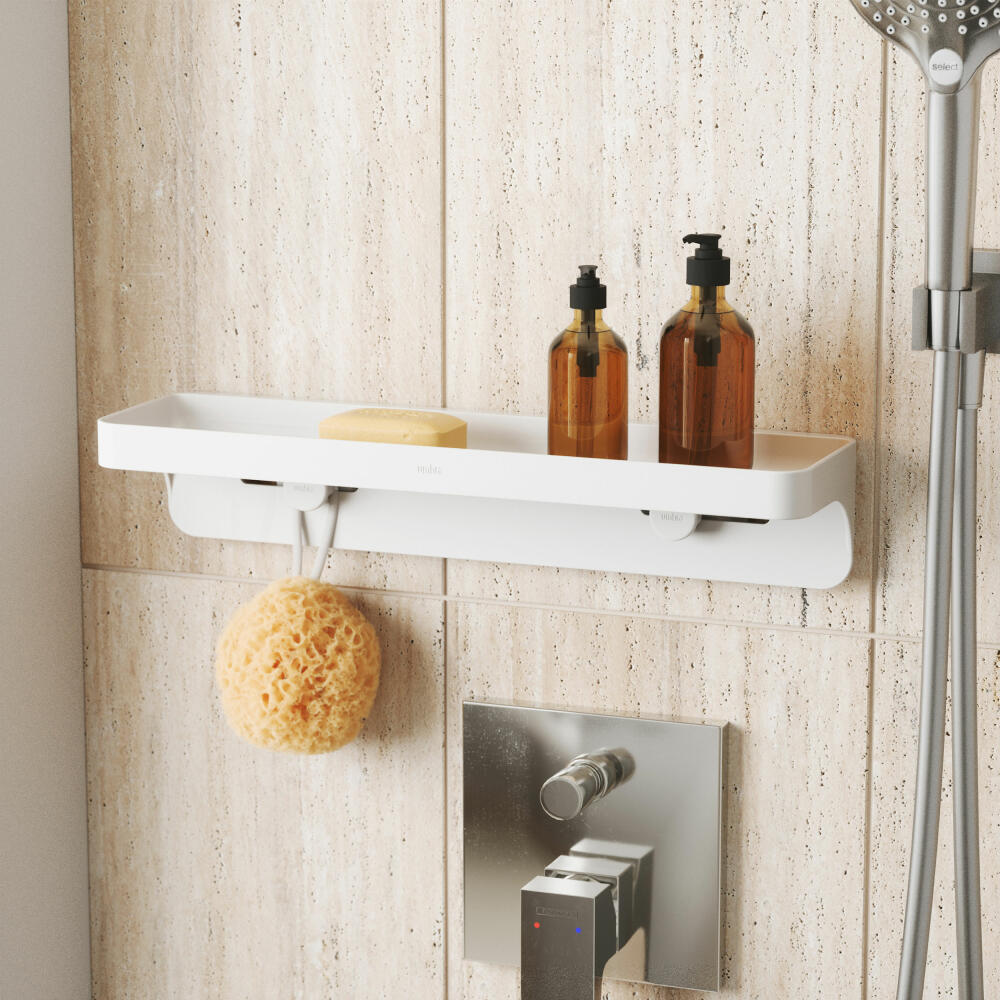 Umbra Duschregal Flex zum Kleben, Duschablage, Kunststoff, Weiß, 41 cm, 1021296-660