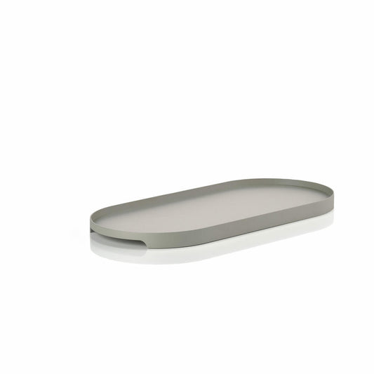 Zone Denmark Tray Singles, Oval, Serving Tray, Decorative Tray, Metal / Iron, Mud, 35 x 16 cm, 12960