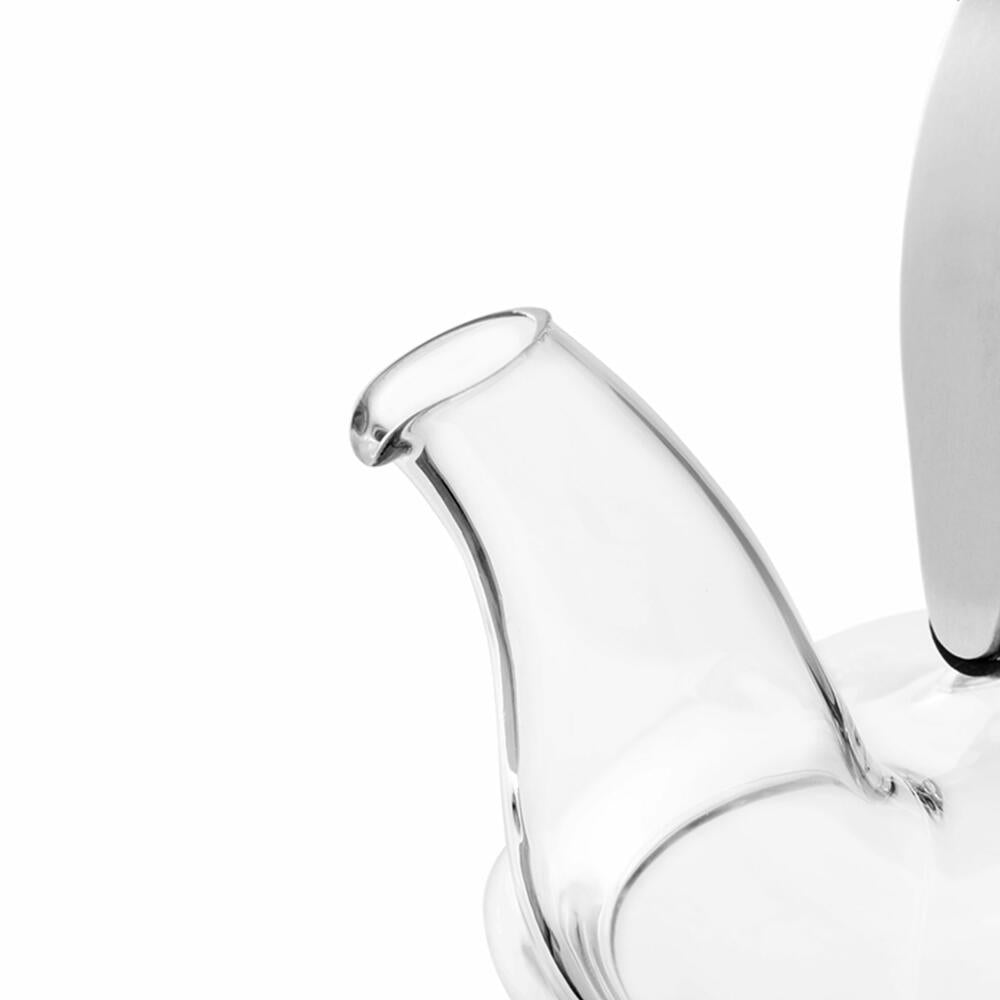 VIVA Infusion glass teapot flat with strainer insert, tea pot, glass pot, borosilicate glass, 550 ml, V70500