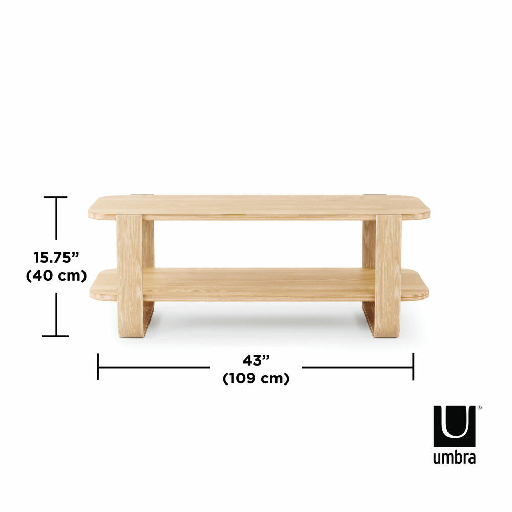 Umbra Couchtisch Bellwood, mit 2 Ebenen, Wohnzimmertisch, Eschenholz, Natur, 1017427-390