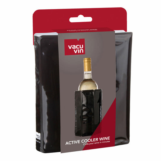 Vacu Vin Aktiv Weinkühler Schwarz 0.75 - 1 L, Flaschenkühler, Kühlmantel, Kühlmanschette, Kunststoff, Kühlgel, Schwarz, 38804606