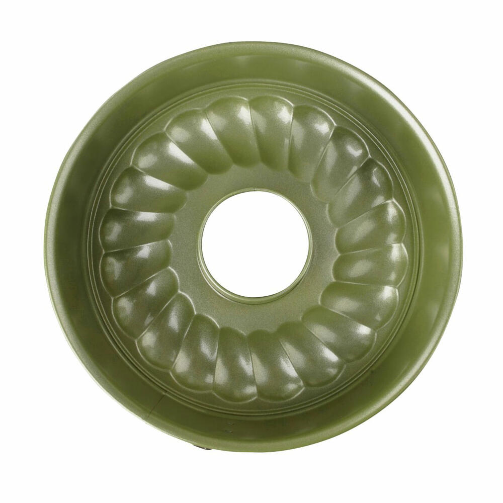 Zenker Springform Green Vision mit Flach- und Rohrboden, Backform, Kuchenform, Stahlblech, Sparkling Green, 26 cm, 7453