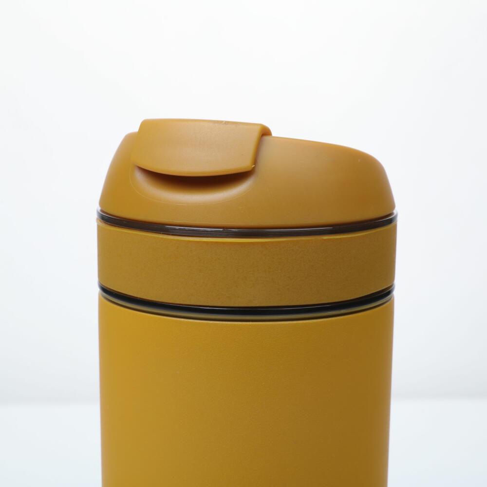 VIVA Recharge Pro Trinkbecher, mit Presseinsatz, Thermobecher, Isobecher, Edelstahl, Gelb, 460 ml, V82052