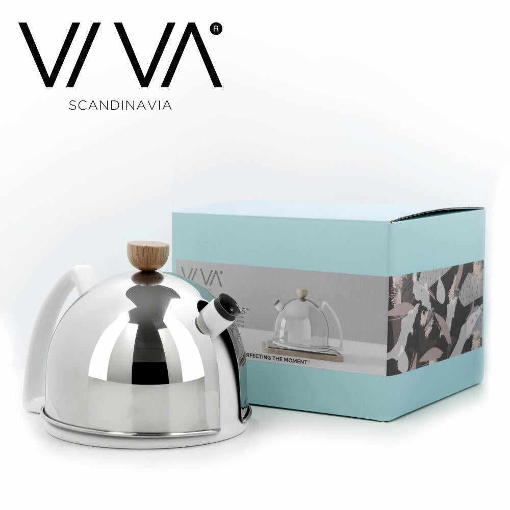 VIVA Thomas Porzellan-Teekanne, mit Edelstahlabdeckung, Porzellankanne, Tee Kanne, Porzellan / Edelstahl, 900 ml, V78002