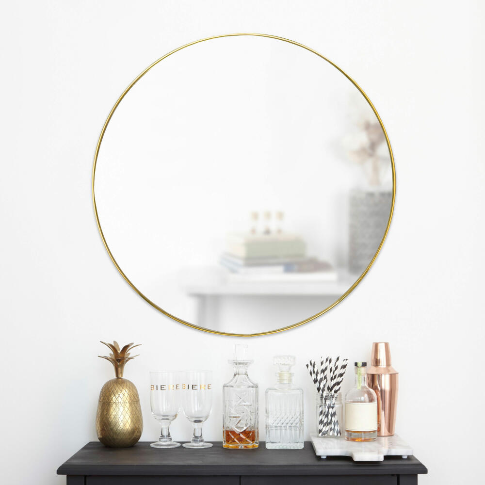 Umbra, HUBBA mirror, round mirror, home accessory, living, decoration, glass, gold, 1012715-104